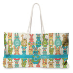 Fun Easter Bunnies Large Tote Bag with Rope Handles (Personalized)