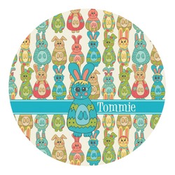 Fun Easter Bunnies Round Decal - Large (Personalized)