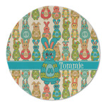 Fun Easter Bunnies Round Linen Placemat - Single Sided (Personalized)