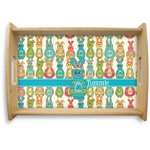 Fun Easter Bunnies Natural Wooden Tray - Small (Personalized)