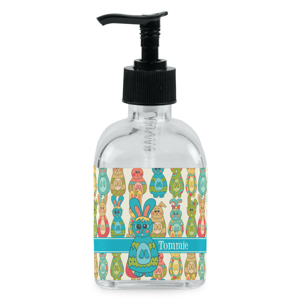 Custom Fun Easter Bunnies Glass Soap & Lotion Bottle - Single Bottle (Personalized)