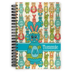 Fun Easter Bunnies Spiral Notebook - 7x10 w/ Name or Text