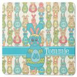 Fun Easter Bunnies Square Rubber Backed Coaster (Personalized)