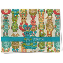 Fun Easter Bunnies Kitchen Towel - Waffle Weave - Full Color Print (Personalized)