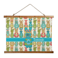 Fun Easter Bunnies Wall Hanging Tapestry - Wide (Personalized)