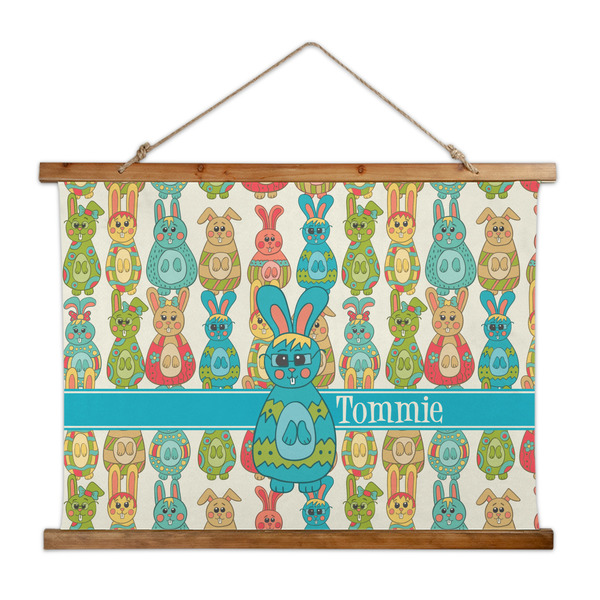 Custom Fun Easter Bunnies Wall Hanging Tapestry - Wide (Personalized)