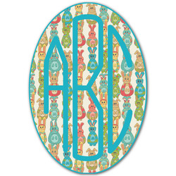 Fun Easter Bunnies Monogram Decal - Large (Personalized)