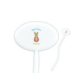 Fun Easter Bunnies 7" Oval Plastic Stir Sticks - White - Double Sided (Personalized)