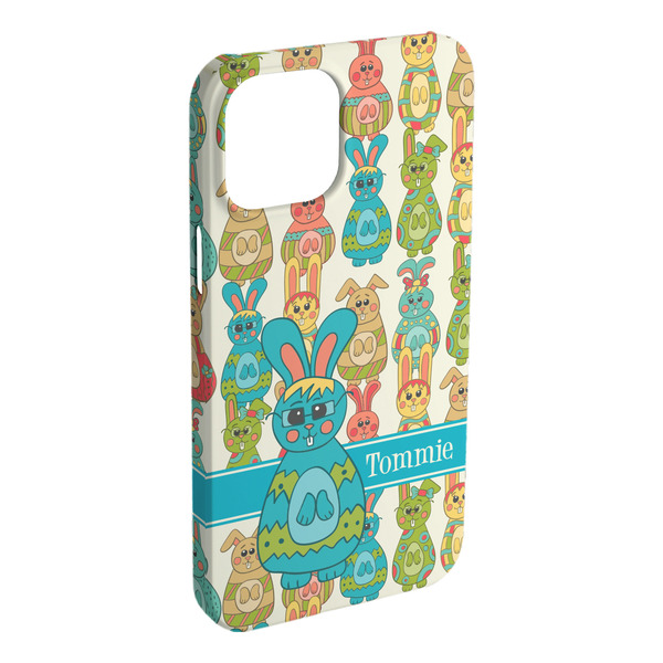 Custom Fun Easter Bunnies iPhone Case - Plastic - iPhone 15 Plus (Personalized)