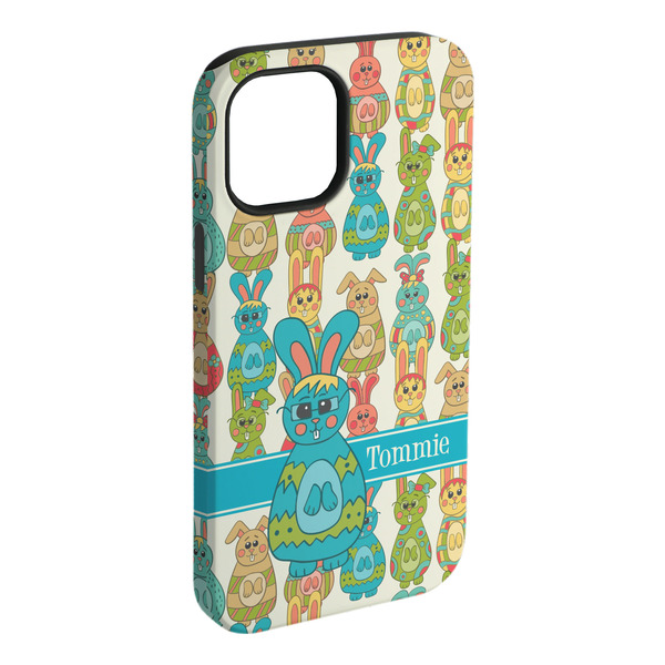 Custom Fun Easter Bunnies iPhone Case - Rubber Lined - iPhone 15 Plus (Personalized)