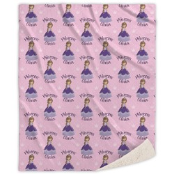 Custom Princess Sherpa Throw Blanket - 50"x60" (Personalized)