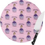 Custom Princess Round Glass Cutting Board - Small (Personalized)