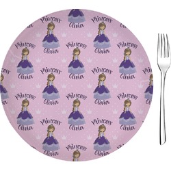 Custom Princess 8" Glass Appetizer / Dessert Plates - Single or Set (Personalized)