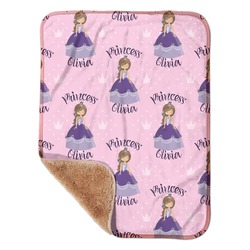 Custom Princess Sherpa Baby Blanket - 30" x 40" w/ Name All Over