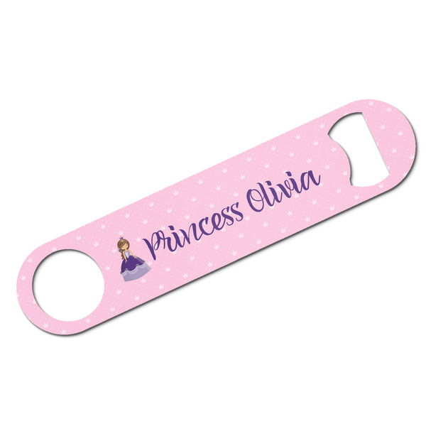 Custom Custom Princess Bar Bottle Opener - White w/ Name All Over