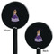 Custom Princess Black Plastic 5.5" Stir Stick - Double Sided - Round - Front & Back