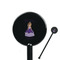 Custom Princess Black Plastic 5.5" Stir Stick - Round - Closeup