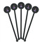 Custom Princess Black Plastic 5.5" Stir Stick - Round - Fan View