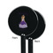 Custom Princess Black Plastic 5.5" Stir Stick - Single Sided - Round - Front & Back