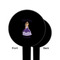 Custom Princess Black Plastic 6" Food Pick - Round - Single Sided - Front & Back