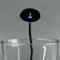 Custom Princess Black Plastic 7" Stir Stick - Oval - Main