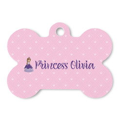 Custom Princess Bone Shaped Dog ID Tag - Large (Personalized)