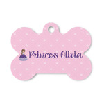 Custom Princess Bone Shaped Dog ID Tag - Small (Personalized)