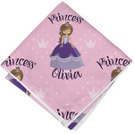 Custom Princess Cloth Cocktail Napkin - Single w/ Name All Over