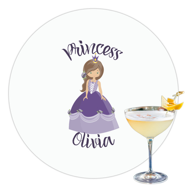 Custom Custom Princess Printed Drink Topper - 3.5" (Personalized)