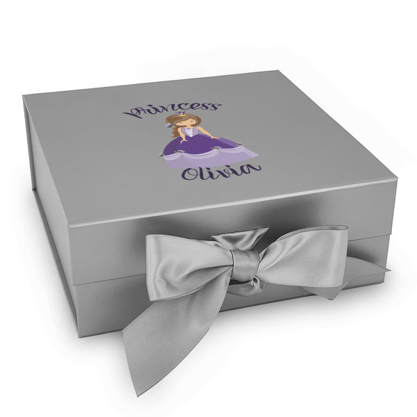 Custom Custom Princess Gift Box with Magnetic Lid - Silver (Personalized)