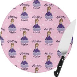 Custom Princess Round Glass Cutting Board - Medium (Personalized)