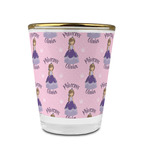 Custom Princess Glass Shot Glass - 1.5 oz - with Gold Rim - Single (Personalized)