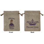 Custom Princess Medium Burlap Gift Bag - Front & Back (Personalized)