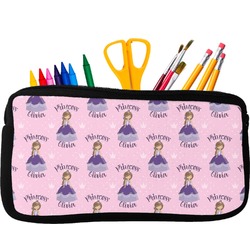 Custom Princess Neoprene Pencil Case - Small w/ Name All Over