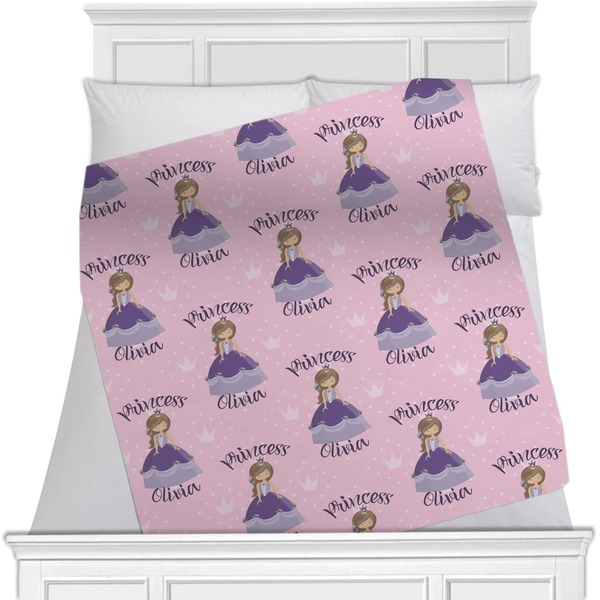 Custom Custom Princess Minky Blanket - Twin / Full - 80"x60" - Single Sided (Personalized)