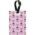 Custom Princess Plastic Luggage Tag - Rectangular w/ Name All Over