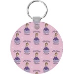 Custom Princess Round Plastic Keychain (Personalized)