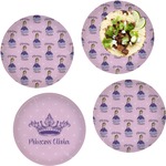 Custom Princess Set of 4 Glass Lunch / Dinner Plate 10" (Personalized)