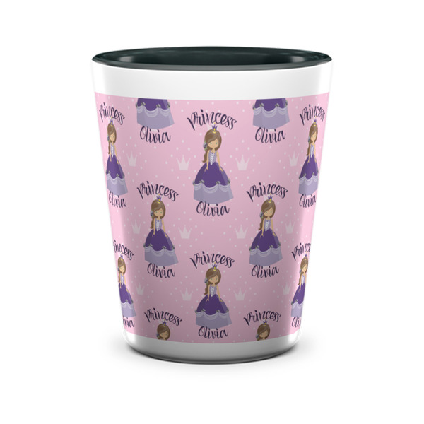 Custom Custom Princess Ceramic Shot Glass - 1.5 oz - Two Tone - Set of 4 (Personalized)