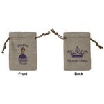 Custom Princess Small Burlap Gift Bag - Front & Back (Personalized)