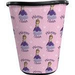 Custom Princess Waste Basket - Single Sided (Black) (Personalized)