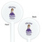 Custom Princess White Plastic 5.5" Stir Stick - Double Sided - Round - Front & Back