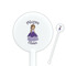 Custom Princess White Plastic 5.5" Stir Stick - Round - Closeup