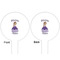 Custom Princess White Plastic 6" Food Pick - Round - Double Sided - Front & Back