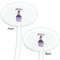 Custom Princess White Plastic 7" Stir Stick - Double Sided - Oval - Front & Back