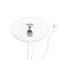 Custom Princess White Plastic 7" Stir Stick - Oval - Closeup