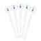 Custom Princess White Plastic 7" Stir Stick - Round - Fan View