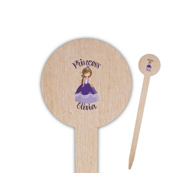 Custom Princess Round Wooden Food Picks (Personalized)