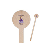 Custom Princess 6" Round Wooden Stir Sticks - Single Sided (Personalized)
