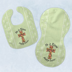 Easter Cross Baby Bib & Burp Set